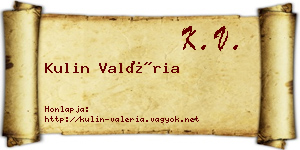 Kulin Valéria névjegykártya
