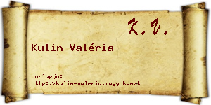 Kulin Valéria névjegykártya